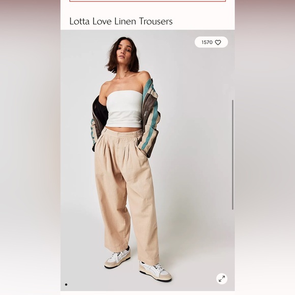 Free People linen blend barrel pants. size 2, run big. - Picture 5 of 7